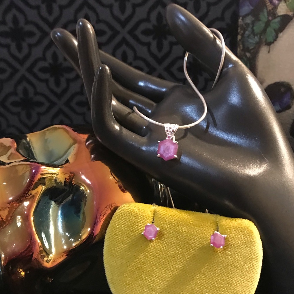 Raw Ruby & Sterling Set - image 5